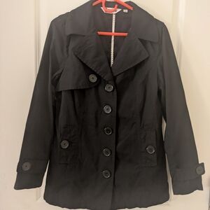 Women's Joujou Black Button Up Size Large Summer Jacket